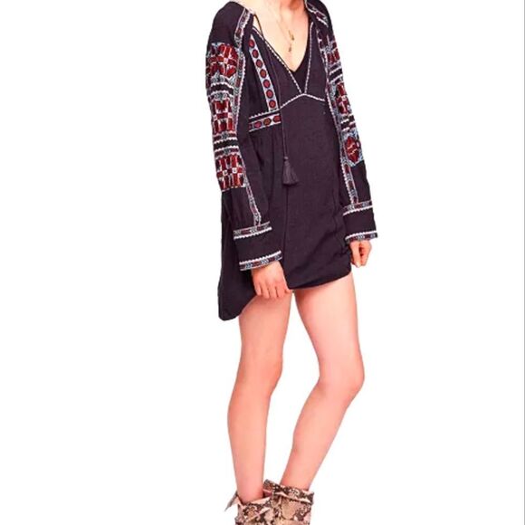 Free People All My Life Embroidered Smocked Dress Size‎ XS Women's - Picture 1 of 8